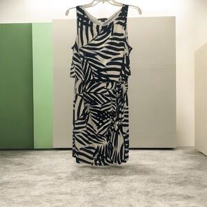 Blue and White Sleeveless Dress